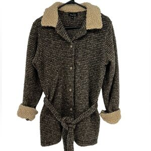 True Grit Sherpa Trim Cardigan Size M